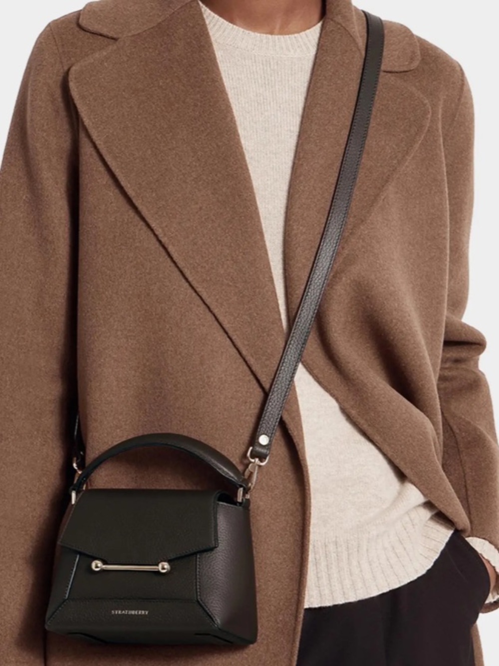 Strathberry Mosaic Nano Grain Leather Top-Handle Bag